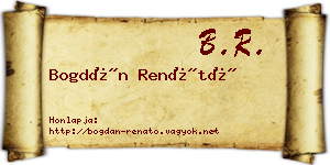 Bogdán Renátó névjegykártya