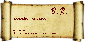 Bogdán Renátó névjegykártya